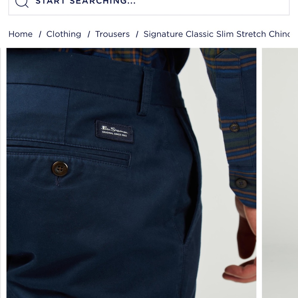 Ben Sherman Dark Blue Classic Chinos